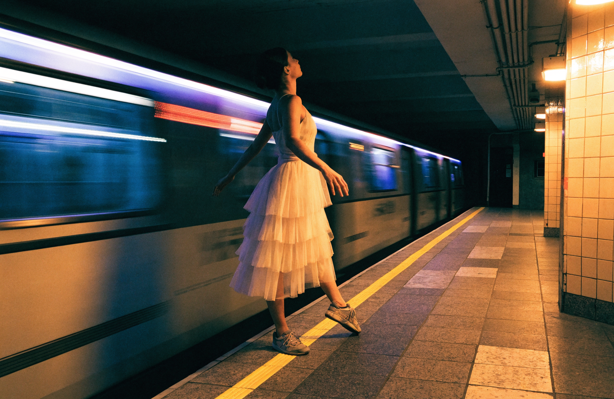 Recraft V4.1 Pro Text-to-Image: Subway platform ballet