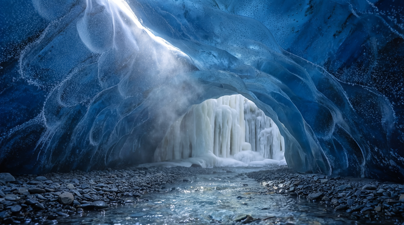Krea 2 Large Text-to-Image: Glacier ice cave