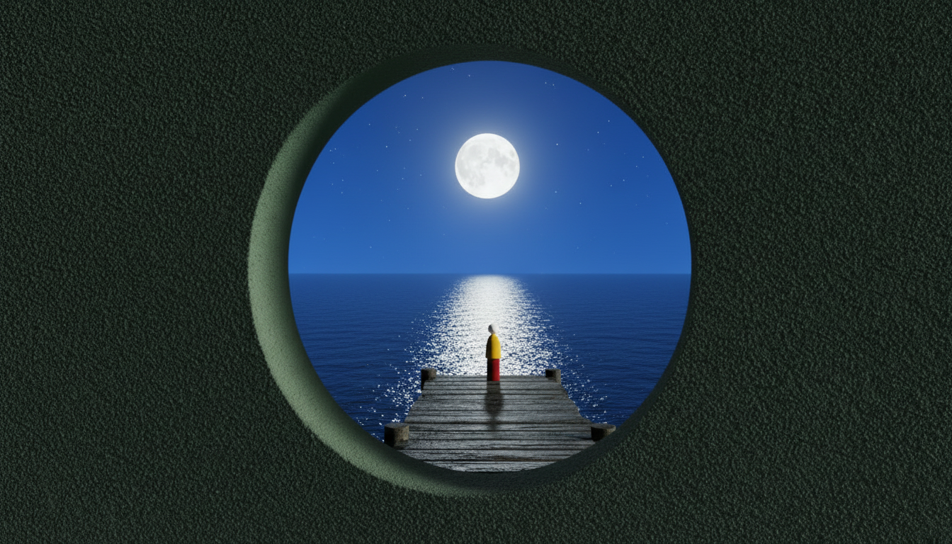 Nano Banana Image Edit: Night sea through the porthole