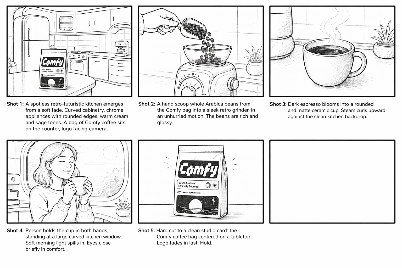 Comfy for Advertising - Storyboard Creation: 