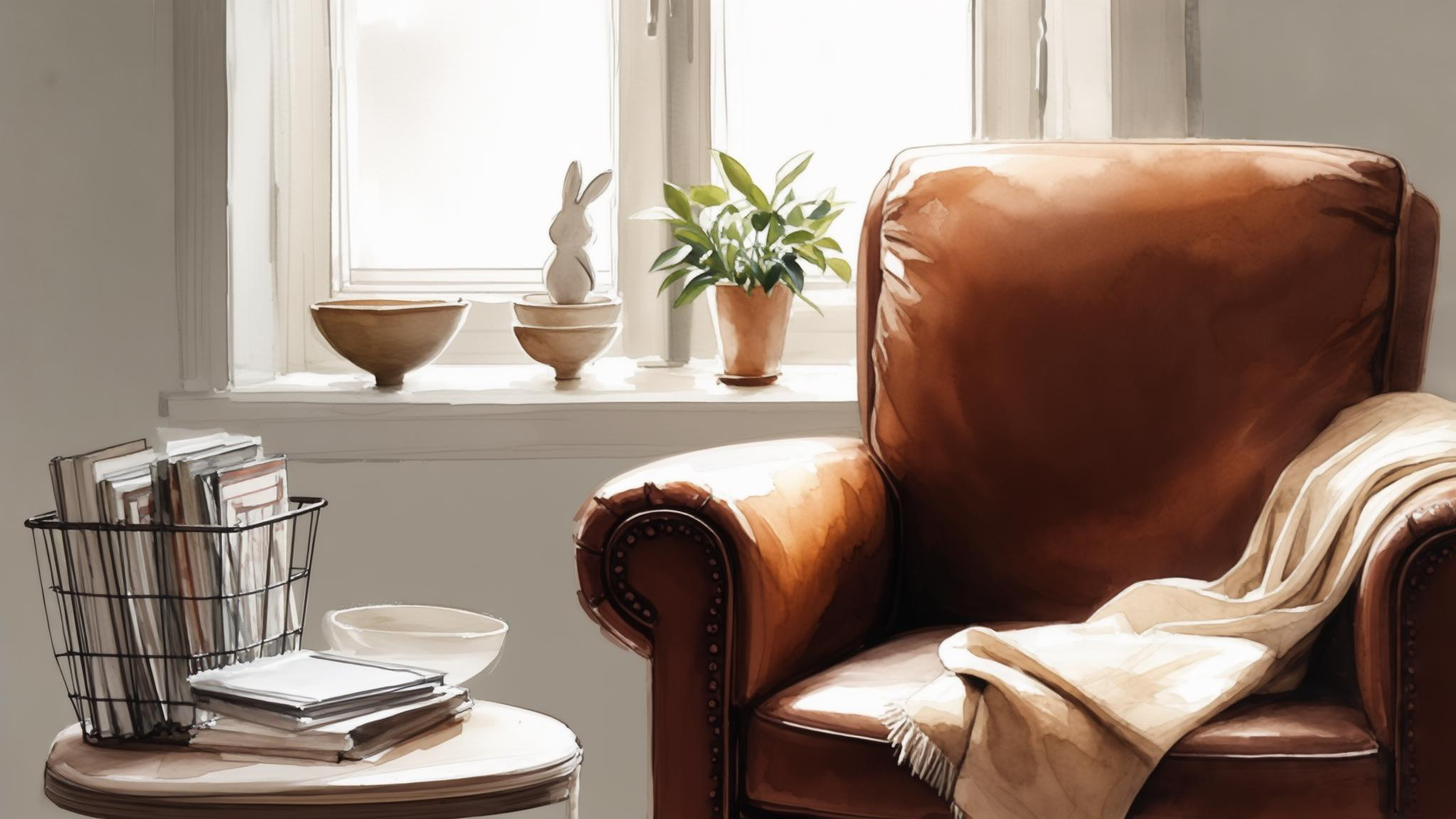 Luma Photon Flash 1 Image Edit: Reading nook as watercolor