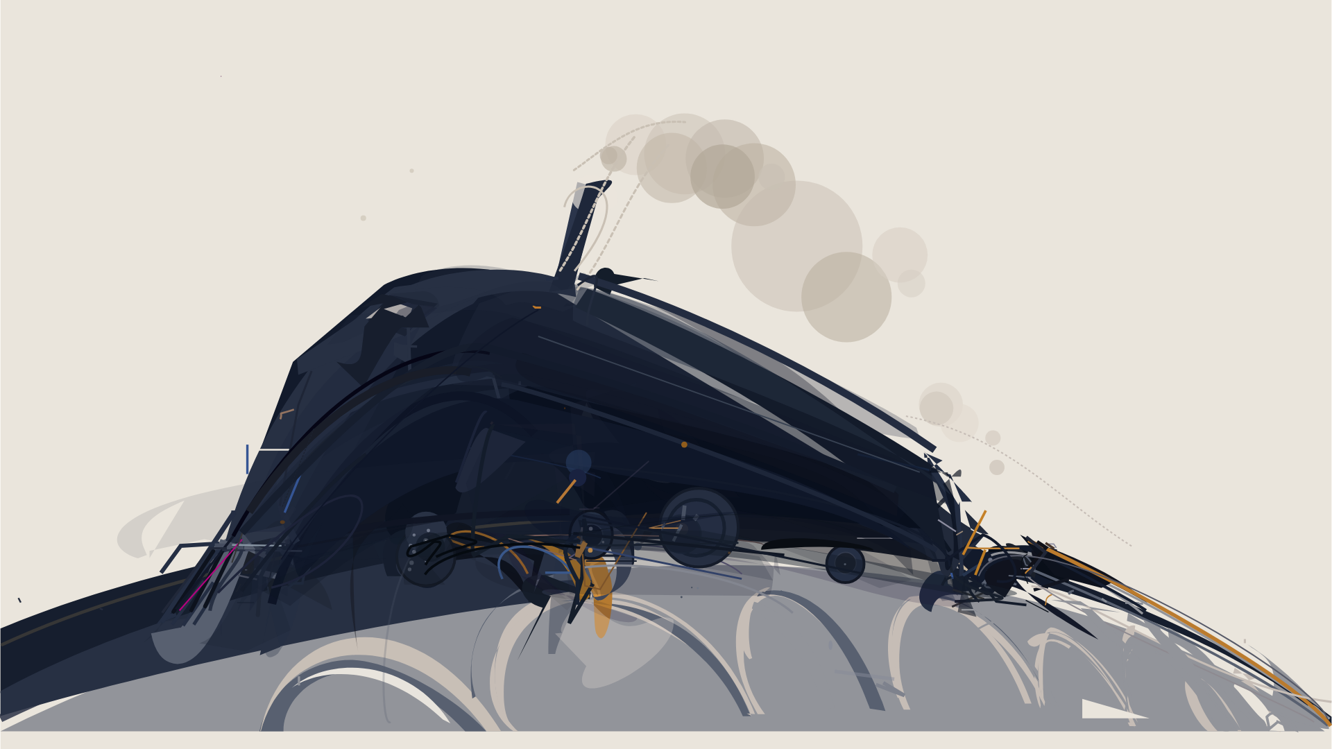 Art Deco locomotive traced to SVG