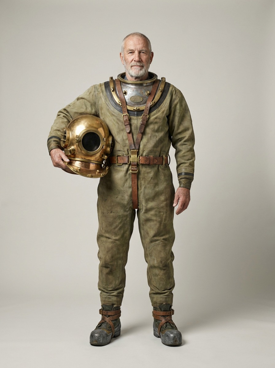 Create a character turnaround: Deep-sea diver character sheet